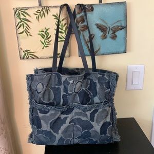 Kate Spade Sam Daisy Floral Print Denim Large Tote